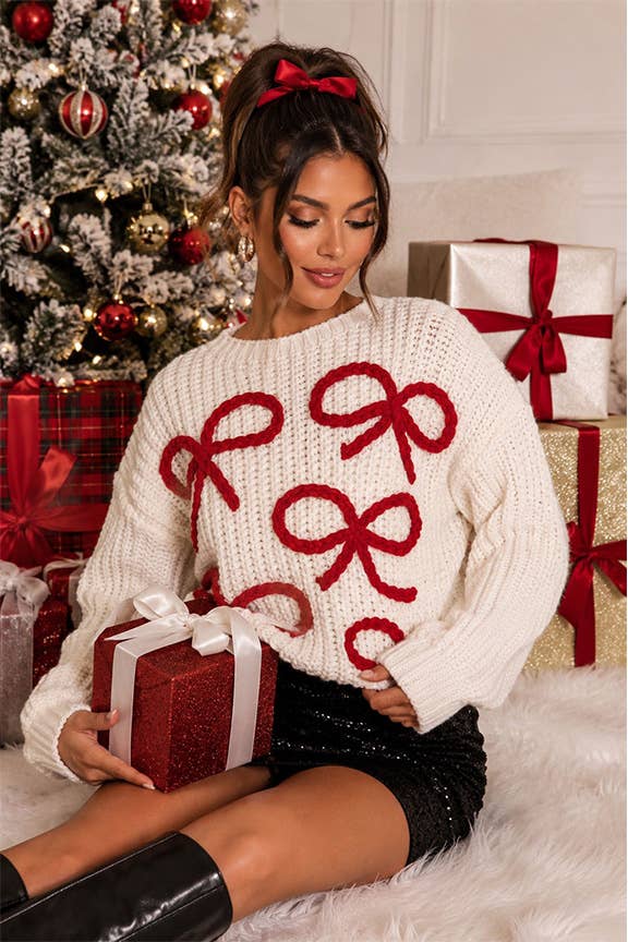 Coquette  Bow Christmas Sweater