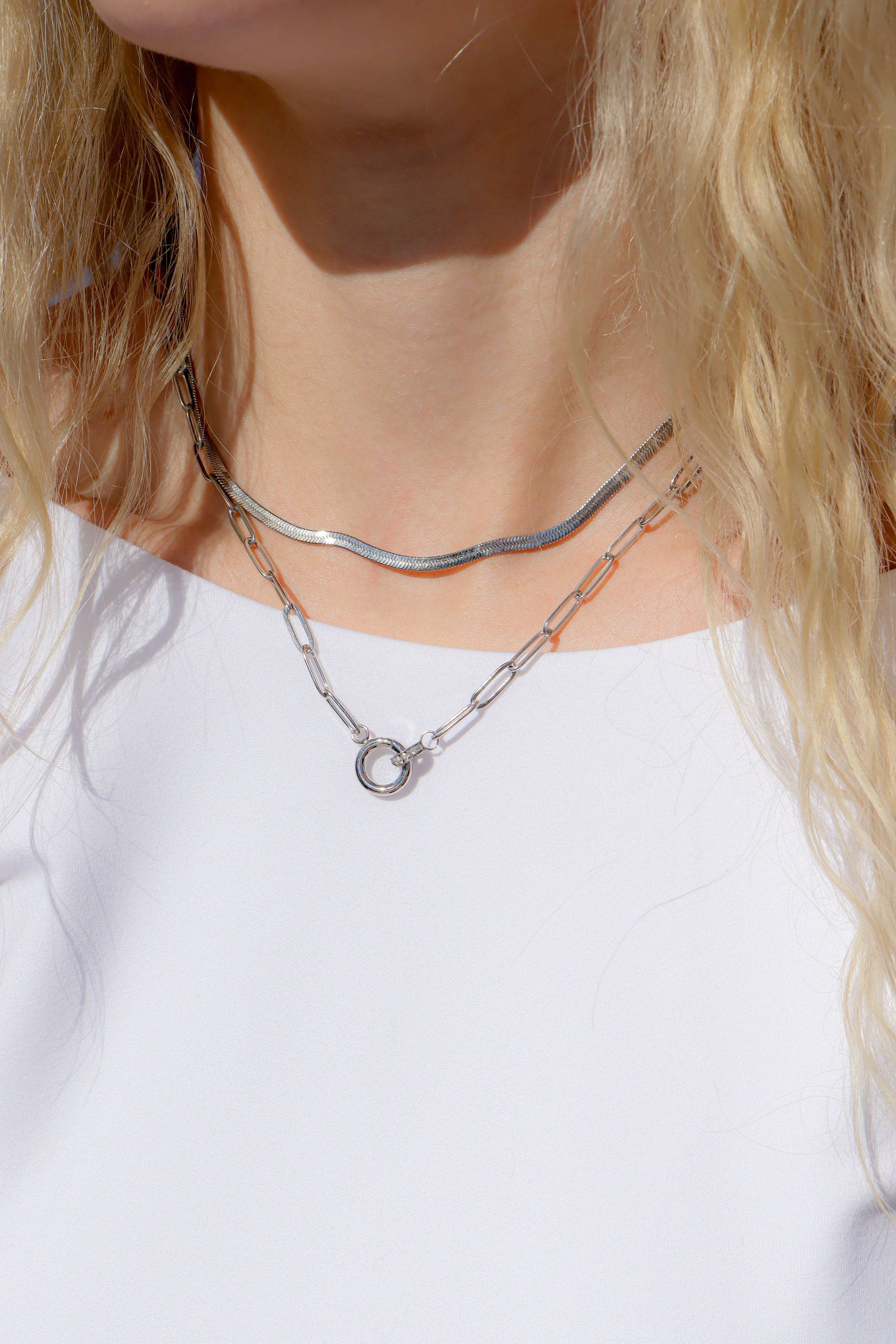 Paperclip Rhinestone Necklace