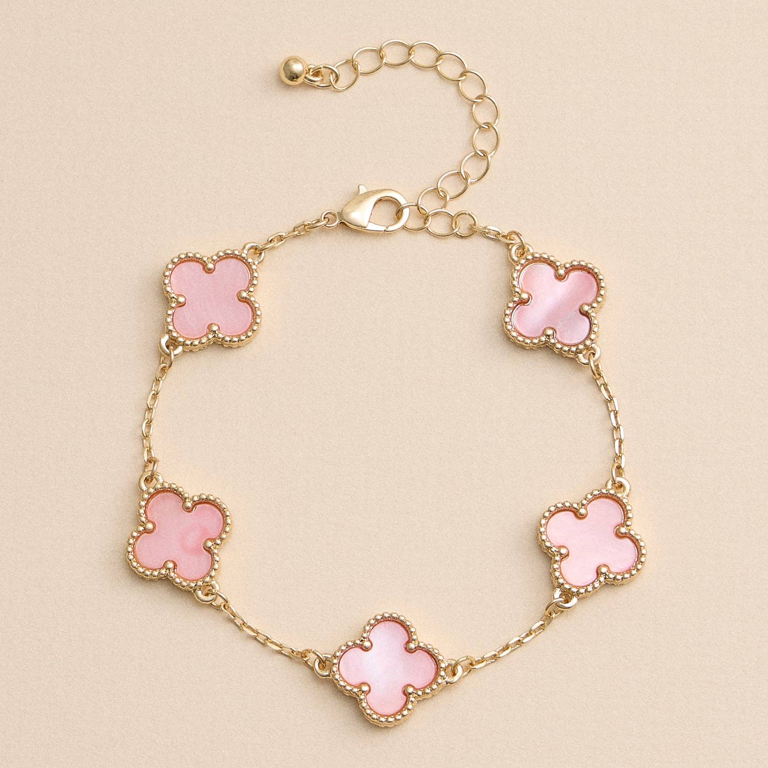 Multicolor Shell Charm Bracelet with Gold Accents