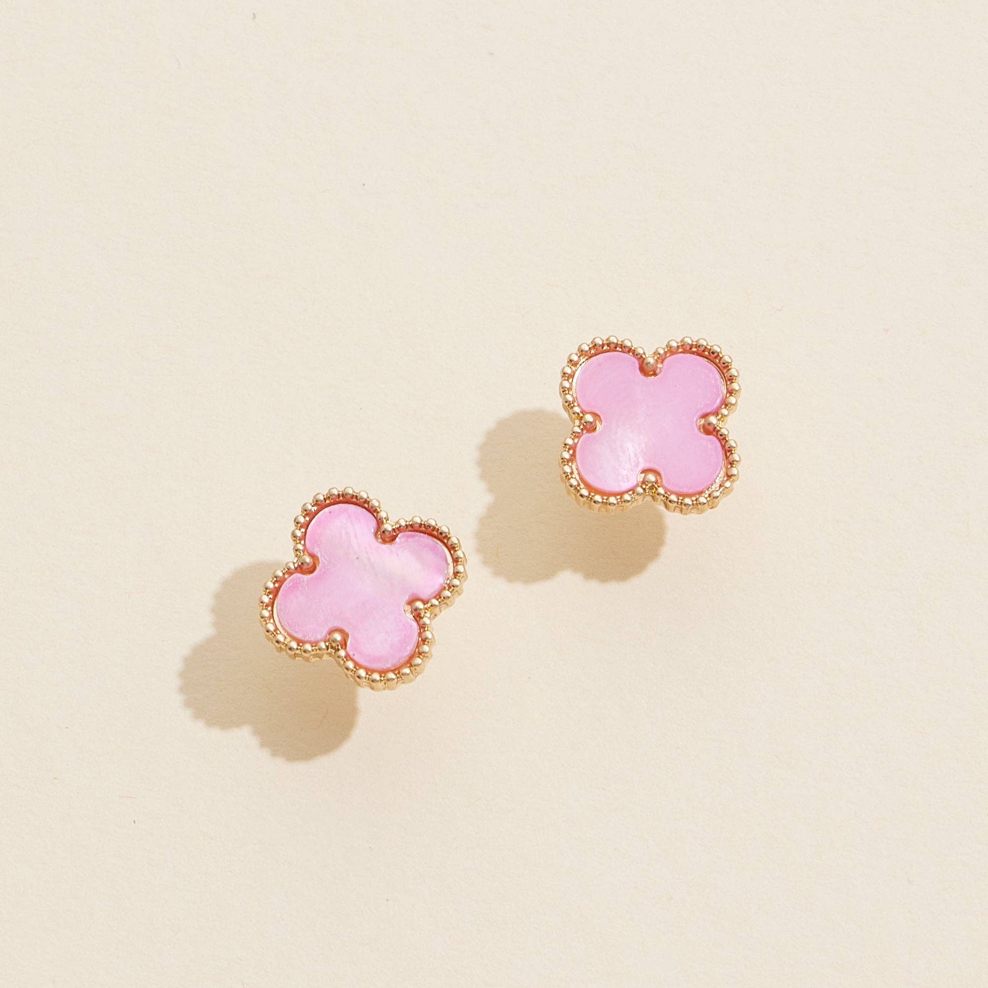 Enamel Quatrefoil Stud Earrings