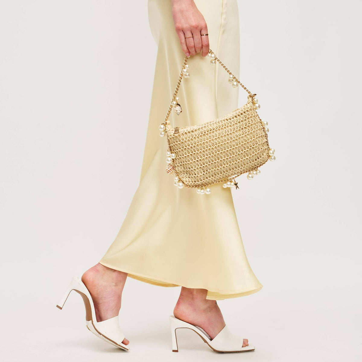 Steph Seasonal Seashell Straw Bag Evening Bag