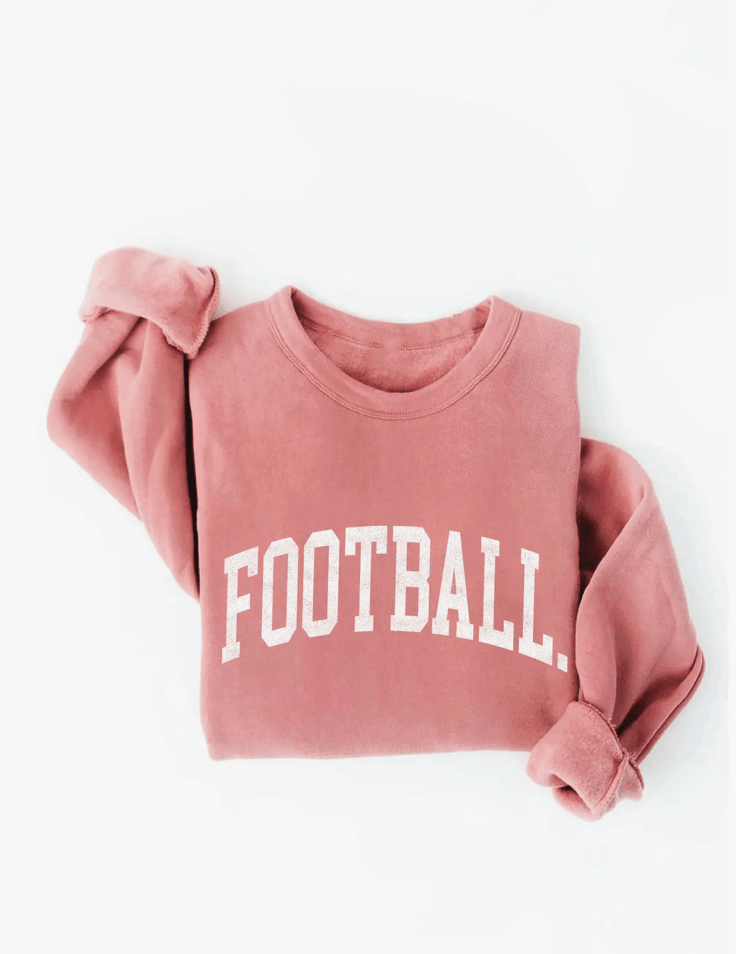 Football Crewneck in Mauve - A Cozy and Stylish Sweatshirt for Game Days and Casual Wear