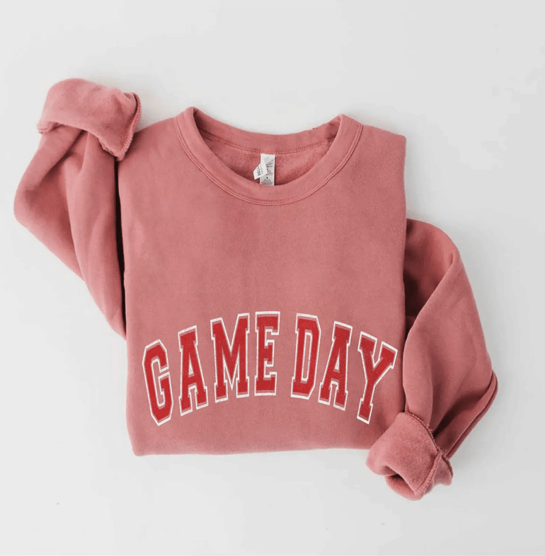 Game Day Crewneck in Mauve - A Comfortable and Stylish Sweatshirt Perfect for Game Day Vibes