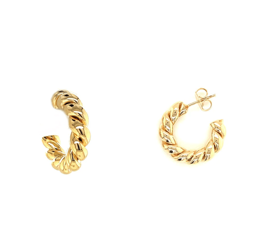 Gold Rope Hoops - Stylish and Versatile Hooped Earrings with a Rope Design