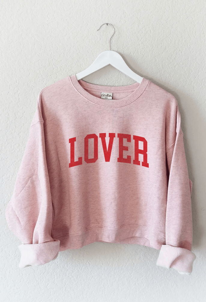 Love Shack Fancy LOVER Crewneck - Cozy and Stylish Crewneck Sweatshirt with a Fun Design, Perfect for Casual Wear