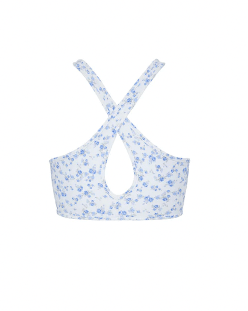 Love Shack Fancy Solange Bra in Blue Side Walk - Beautifully Designed Bra with Delicate Details, Offering Comfort and Style