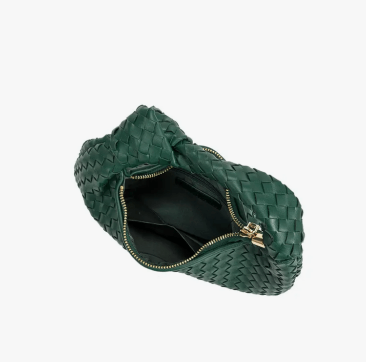 Melie Bianco Drew Small Recycled Vegan Bag in Green - Chic and Compact Bag Made from Eco-Friendly Materials, Ideal for On-the-Go Style