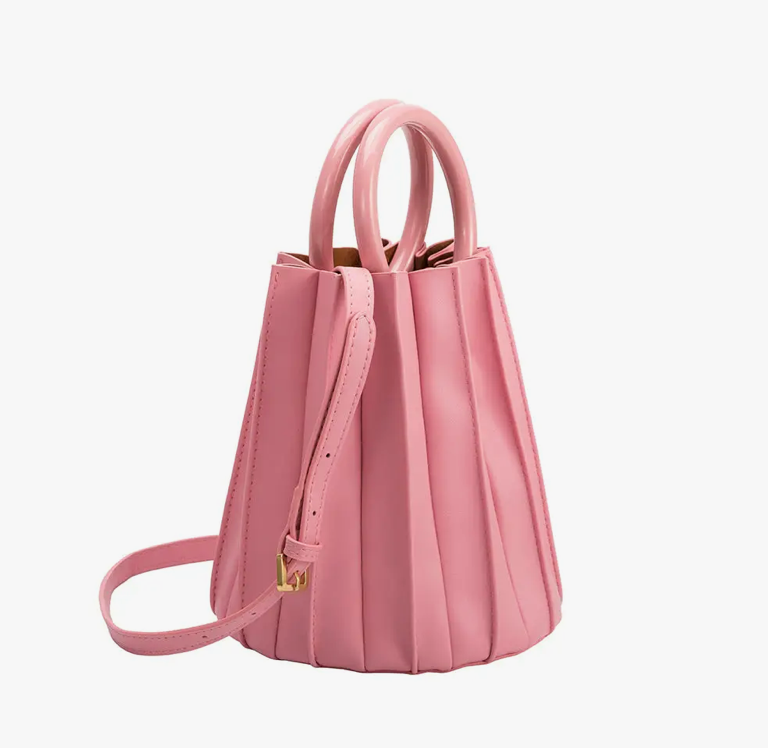 Melie Bianco Lily Pleated Top Handle Bag in Pink - Elegant and Stylish Top Handle Bag with Pleated Design, Perfect for Adding a Pop of Color to Any Outfit