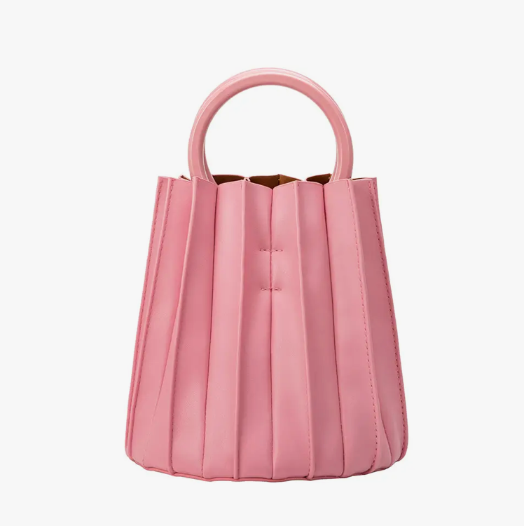 Melie Bianco Lily Pleated Top Handle Bag in Pink - Elegant and Stylish Top Handle Bag with Pleated Design, Perfect for Adding a Pop of Color to Any Outfit