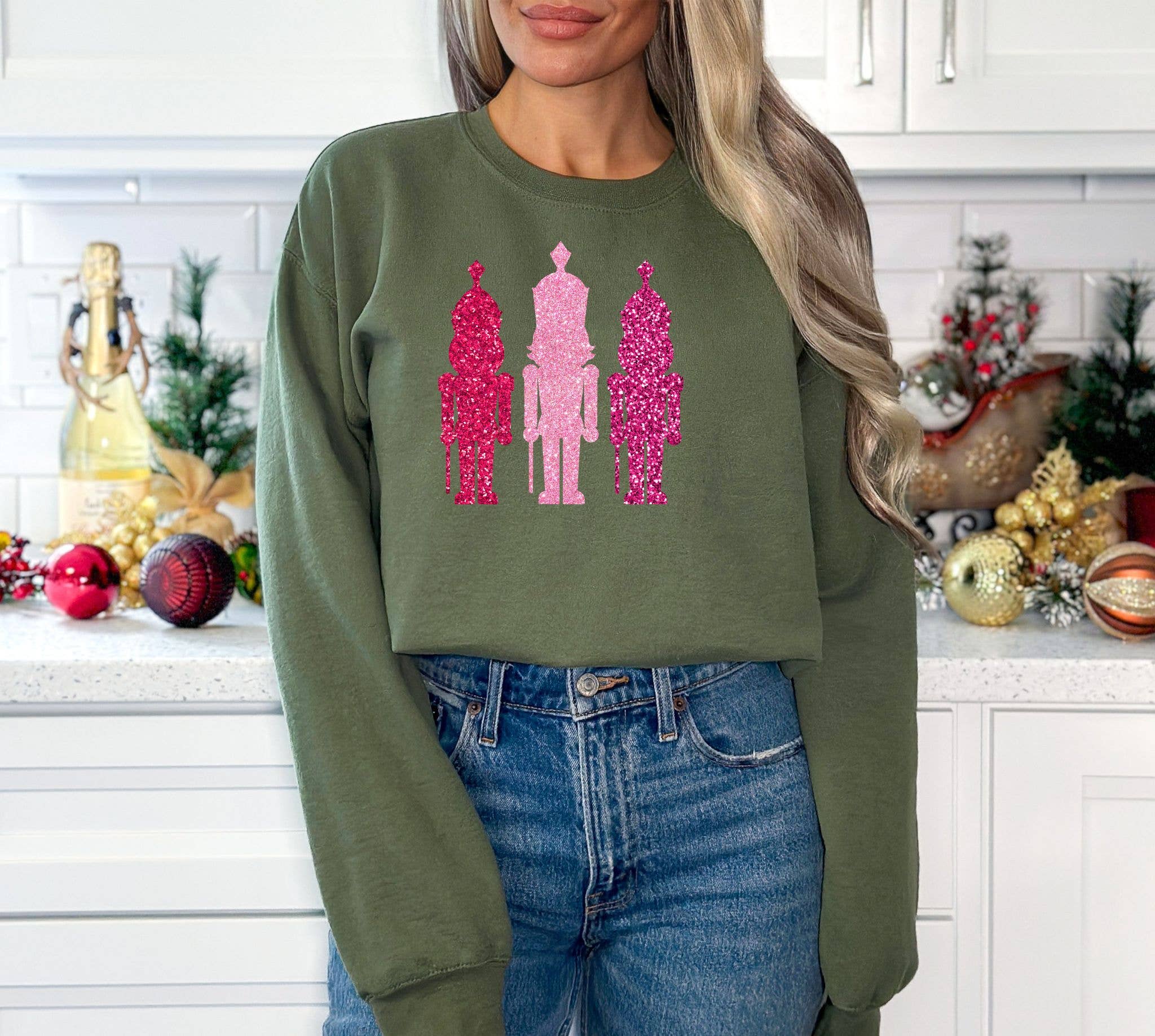 Pink Nut Cracker Holiday Apparel - Festive X-mas Sweaters for a Cheerful Holiday Season