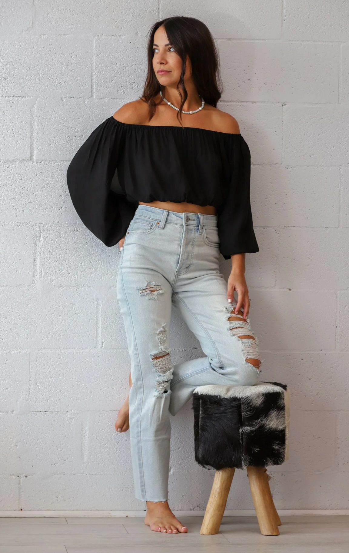 Sea Lustre Charlie Crop Top in Black - Stylish and Versatile Crop Top, Ideal for Layering or Wearing on Its Own for a Chic Look