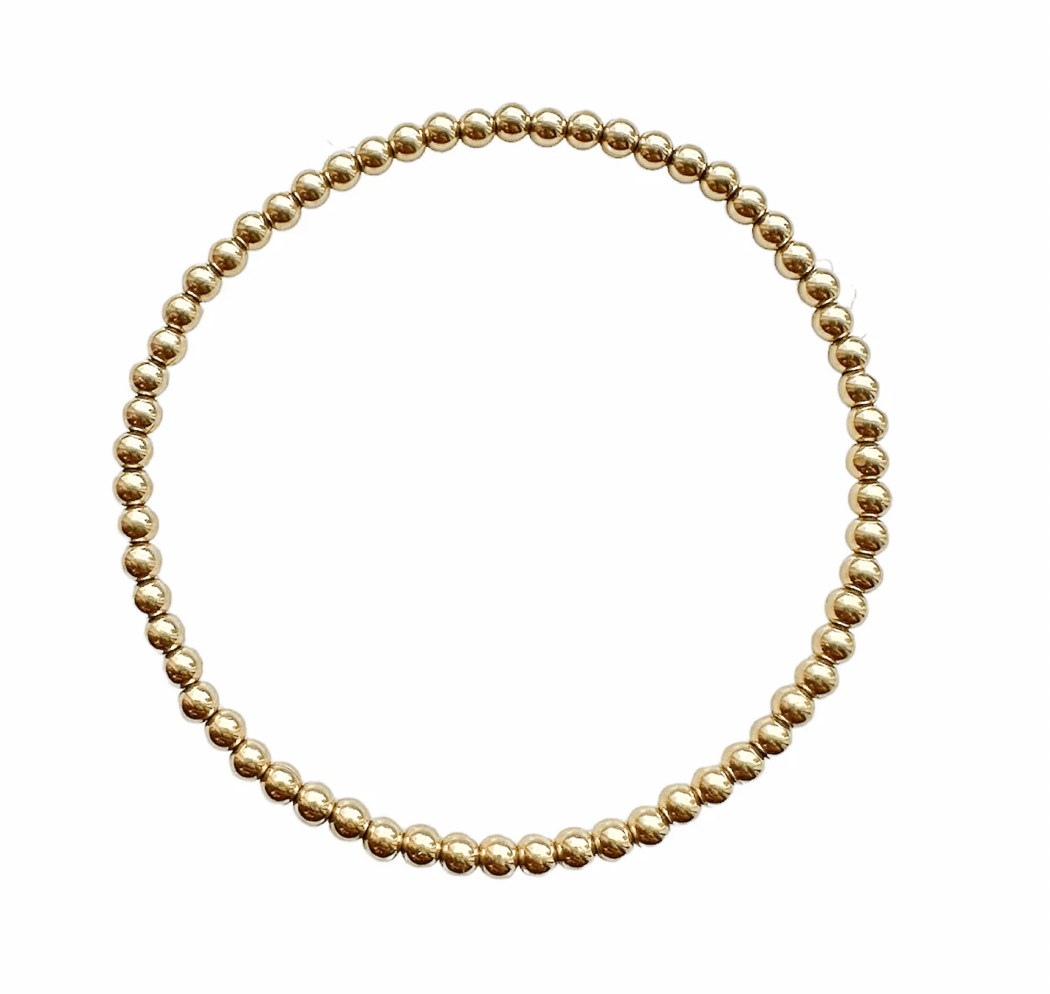 Sea Lustre Gold Bead Bracelet 3mm - Delicate Gold Bracelet Featuring 3mm Beads, Perfect for Stacking or Wearing Alone for a Subtle Shine